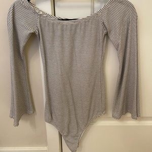 Long sleeve striped bodysuit